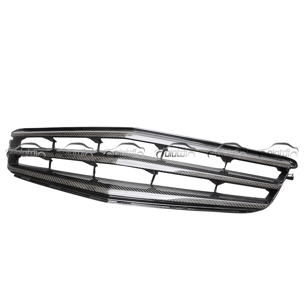 OLOTDI Factory Car tuning Carbon Fiber Grille Front Kidney Grill Mesh Water Tank Cover for Mercedes-Benz W204 Racing Grills