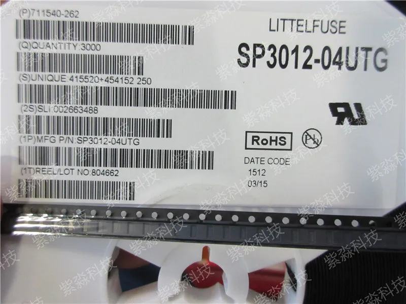 SP3012-04UTG ESD Suppressors/TVS Диоды 4 Ch 12KV 0.5pF чип