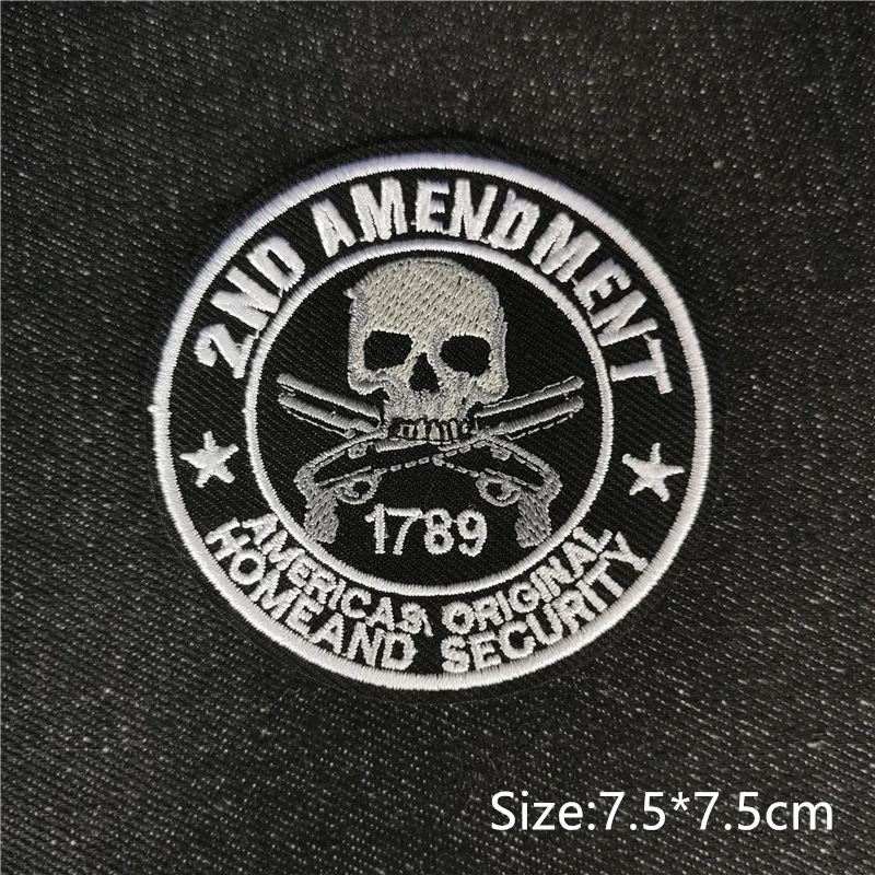 Schwarz und Weiß Pentagramm Stickerei Patches für Jeans Eisen auf Transfer Streifen Appliques Kleidung Aufkleber Kleidung Zipper Abzeichen – Detail 7