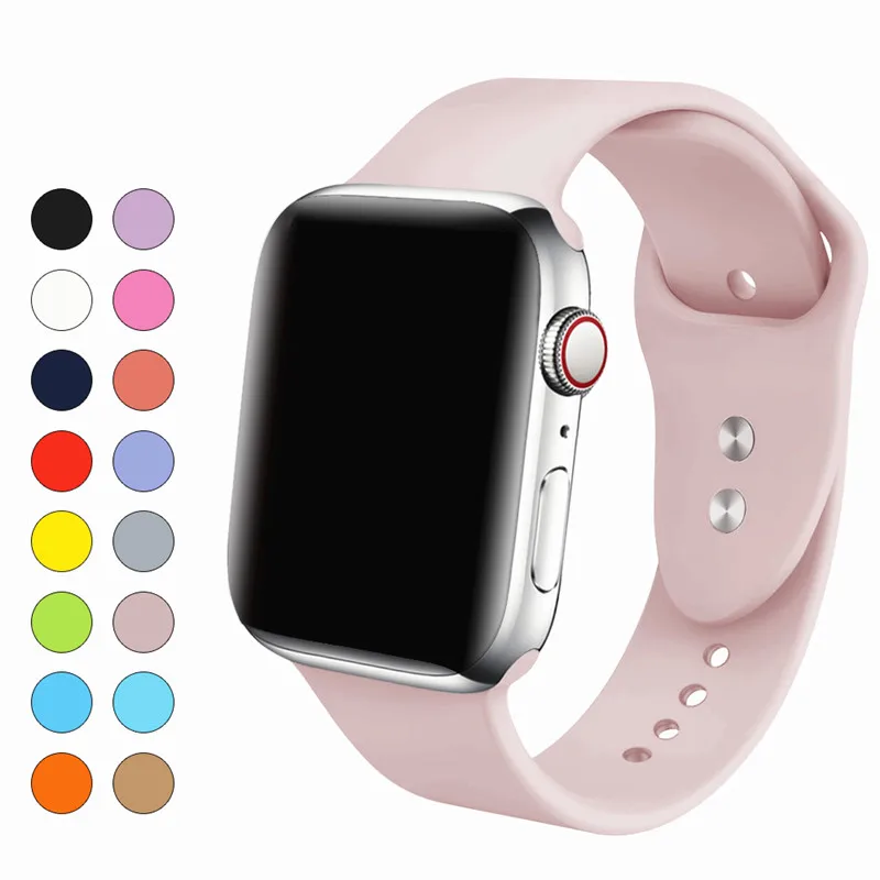 

Band For Apple Watch Series 3 2 1 38MM Soft Silicone Breathable Replacement Strap Sport Loop For iwatch Series 4 40MM
