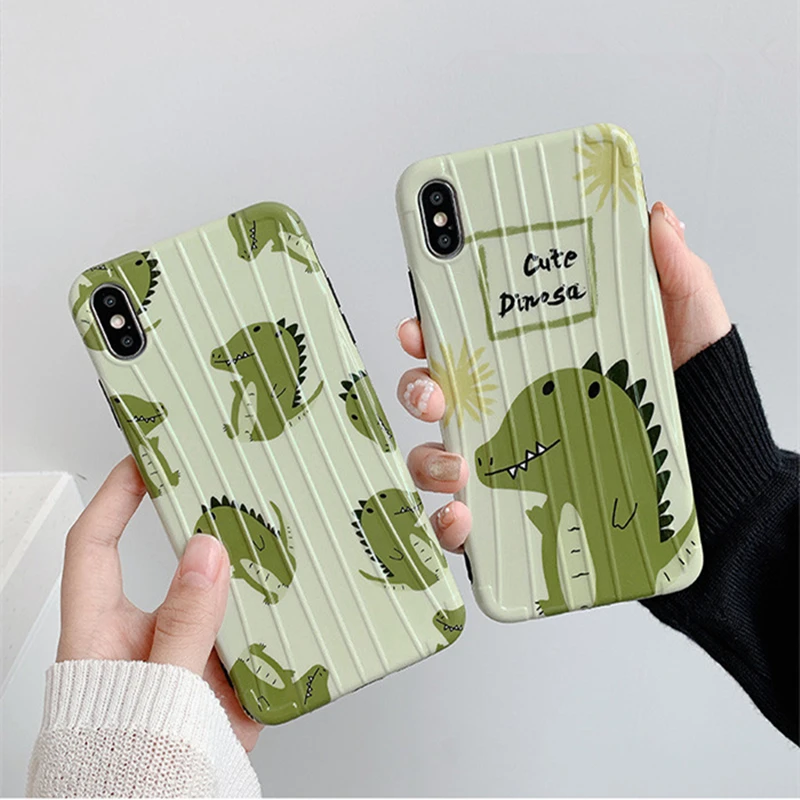 

BONVAN For iPhone X XR XS Max Case soft Cartoon dinosa Protection Back Funda For iPhone 6 6s 7 8 Plus Phone Cover Coque