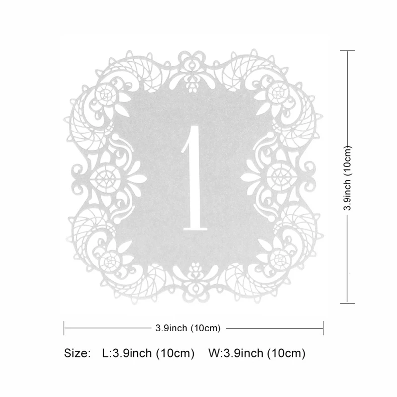Номер свадебного стола, настольные карты, полые, лазерная резка, номера карт, винтажные свадебные украшения, вечерние принадлежности, 10 шт, 1-10 С 1