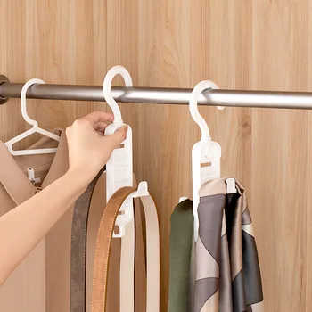 

Multifunction Plastic Clothes Rack Drying Hanger Storage Coat And Hat Belt Scarf Storage Hook Closet Adjustable Clothes Hanger