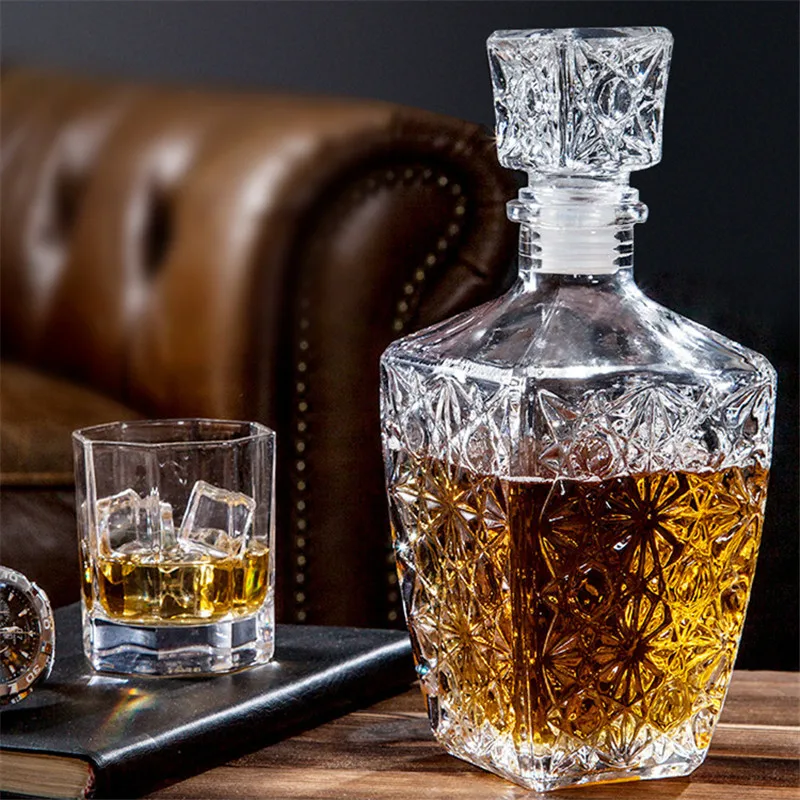 Crystal Whiskey Bottle Decanter | Transparent Bottle Glass Wine - Creative  - Aliexpress