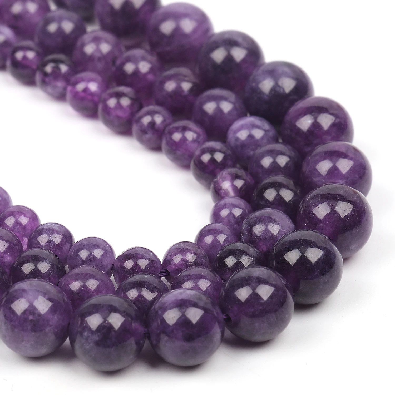 Perline In Pietra Naturale Sugilite Viola – R Rotonde Da 6/8/10 Mm – 1 Filo Da 39 Cm Per Gioielli Fai-da-Te - 3