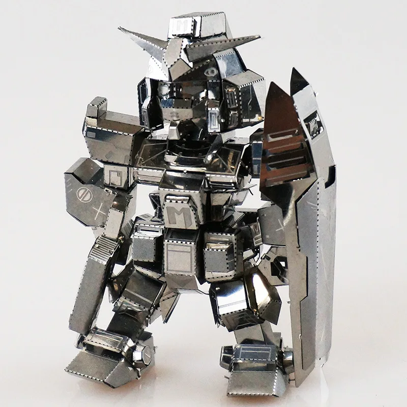 

3D Metal Puzzle Metal Stainless Steel Model Assembled Gundam Robot Black Yao wu zhuang ji jia DIY Toy
