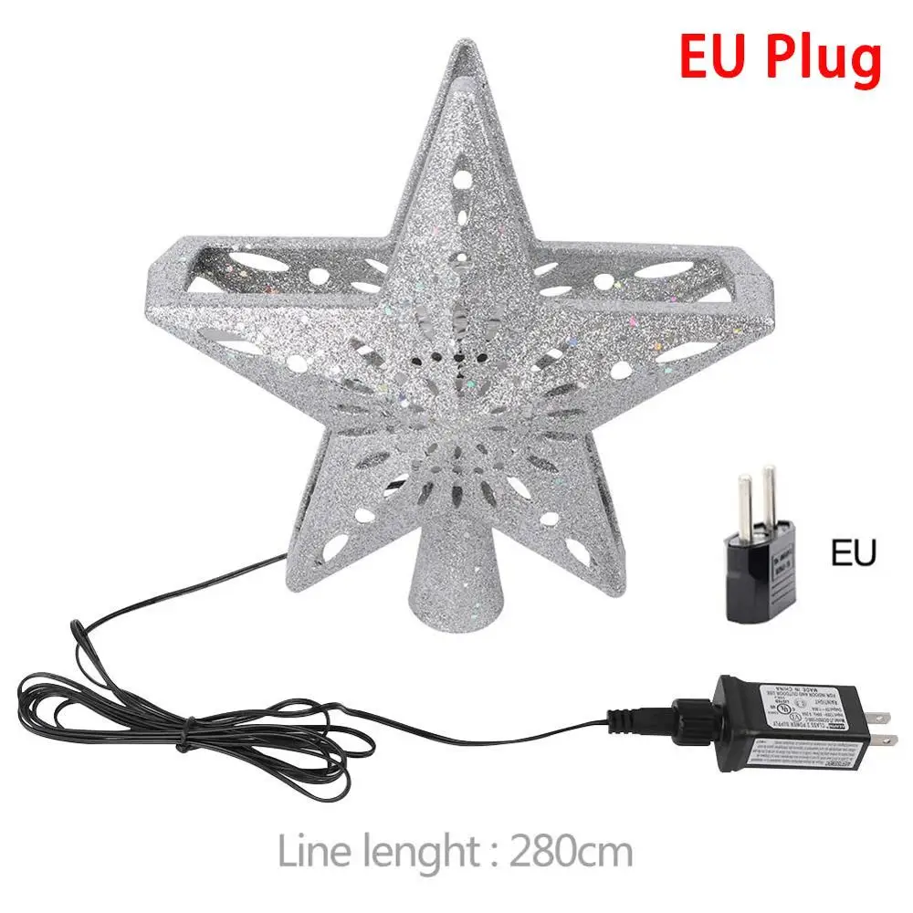 Светодиодный светильник в виде звезды, рождественской елки, светодиодный проектор в виде снежинок, декор для рождественской елки, Праздничные рождественские вечерние подвесные украшения - Цвет: EU Plug A