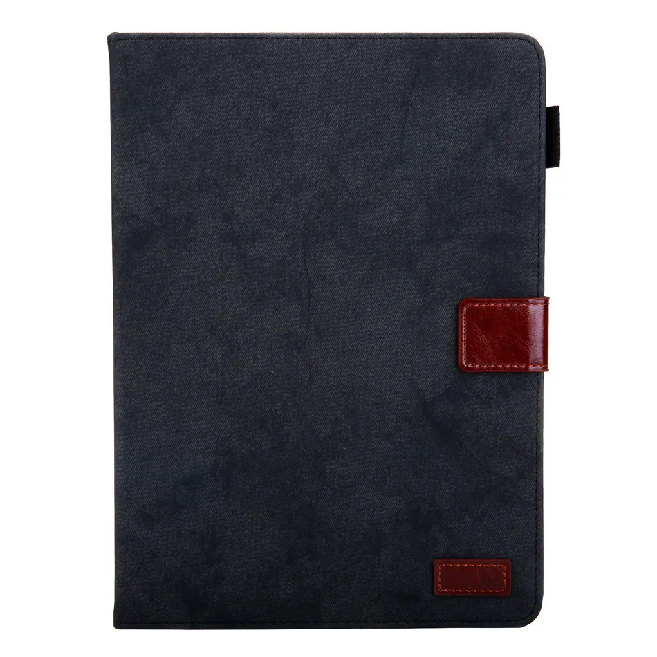 Черный Чехол для iPad 10,2, чехол для планшета с отделением для карт, чехол для iPad 7, 7-го поколения, iPad Air 3, iPad Pro 10,5, откидная подставка, Чехол+ пленка+ ручка - Цвет: Черный