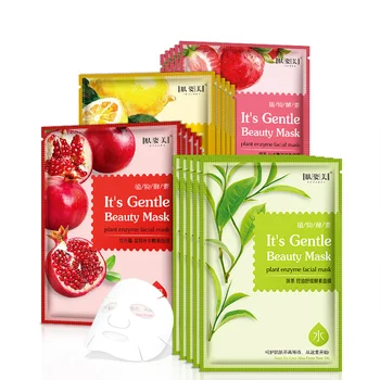 

fruit lemon strawberry oil-control Red Pomegranate mask for face Mild Natural Ingredients Plant Enzyme Mask for Facial Care