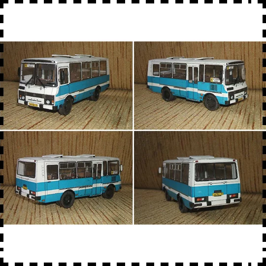 Russia Moscow PAZ-3205 Public Midibus 1:43 Scale DIY Handcraft Paper Model Kit Handmade Toy Puzzles | Игрушки и хобби
