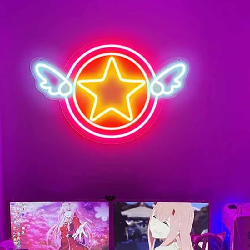 Custom led Magic Stick -Cardcaptor Sakura Neon Signs Japanese Anime flexible Night Light Sign indoor Home Bar Wall Bedroom Decor | Дом и сад
