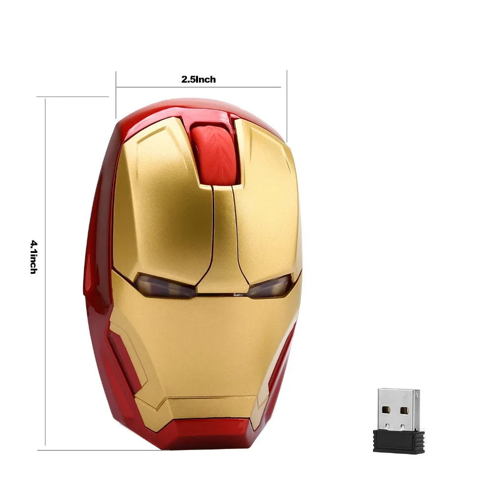 good wireless gaming mouse Wireless Mice Iron Man Mouse Mouses Computer Button Silent Click 800/1200/1600/2400DPI Adjustable USB Optical Mice For Computer gaming mouse for laptop