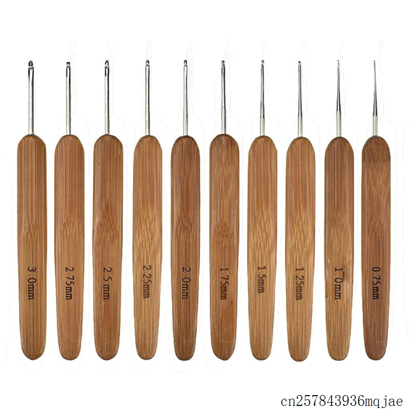 

50 наборов 10 шт./компл. бамбуковый Плетеный ремесленных инструментов Вязание крючки для вязания гладкие вязальные крючки Mix 0,75 мм-3,0 мм