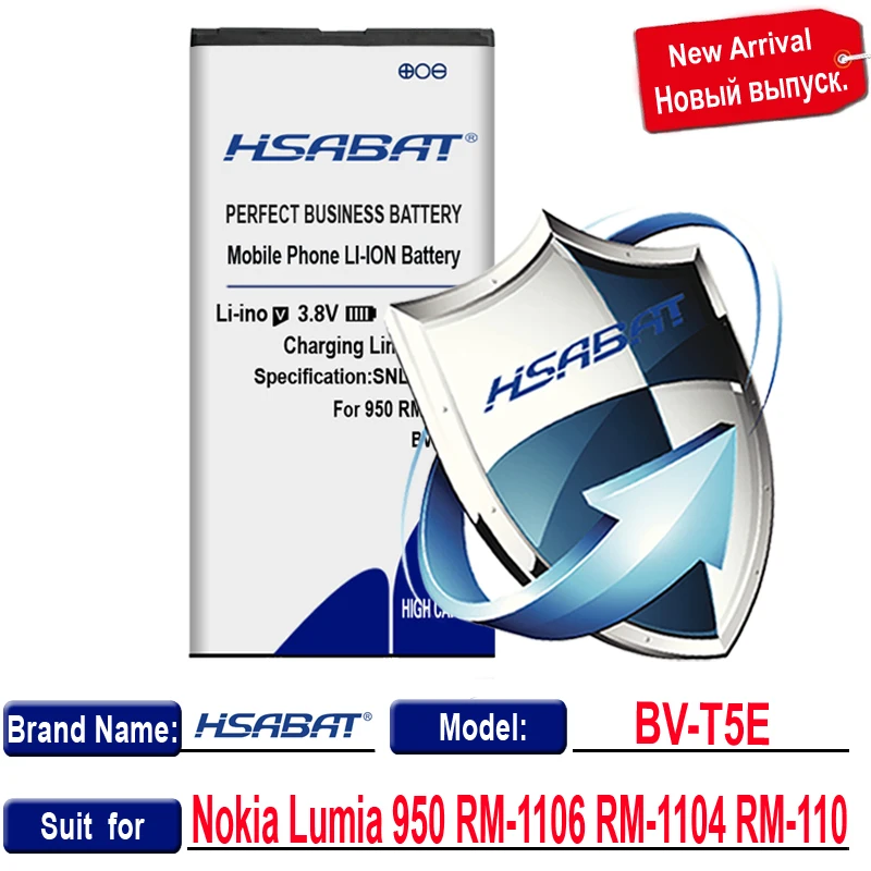 HSABAT BV-T5E/BVT5E/BV T5E 4050 мАч Замена батареи для microsoft Lumia 950 Батарея RM-1106 RM-1104 RM-110 Батарея