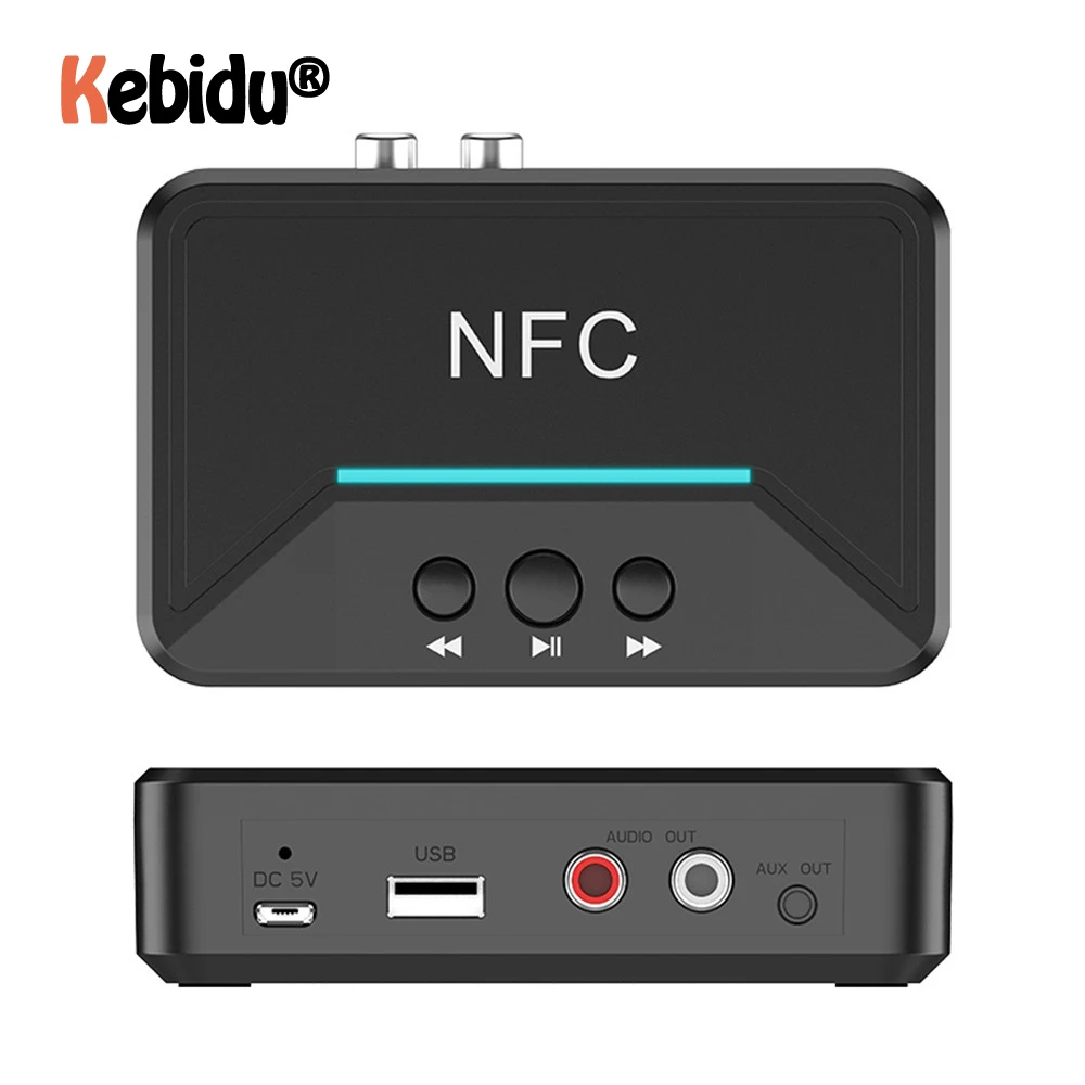 BT200 NFC Bluetooth 5,0 аудио приемник беспроводной стерео Bluetooth аудио адаптер NFC 3,5 мм AUX RCA музыкальный звук автомобильный динамик