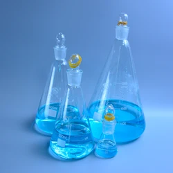 50-2000ml Glass conical flask with cap Glass Erlenmeyer Flask glass for laboratory triangle flask Boro 3.3 glass