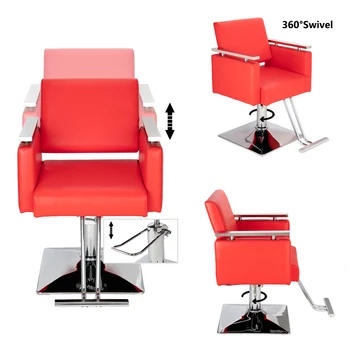 

HC197R Beauty Salon Chair Salon Chair Barber Square Base Boutique Hair Salon Special Hairdressing Chair Beauty Chair Red