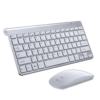 

Wireless Keyboard and Mouse Comb Silent Click Mutimedia 2.4G USB Keyboard Mouse Set for Notebook Office Supplies