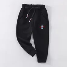 Осенние детские повседневные брюки в Корейском стиле, новые стильные штаны, детские спортивные штаны с вышитым самолетом