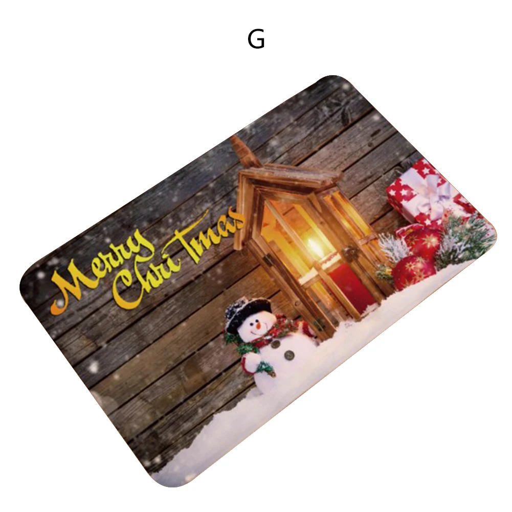 Горячая Распродажа, Рождественский напольный коврик Санта-Клаус, фланелевый ковер, нескользящий Рождественский Декор, создающий сильную рождественскую атмосферу, красивый - Цвет: G