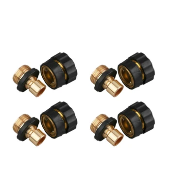 

4 Pairs Garden Hose Connector Quick Connect Fitting Pipe 3/4 Hose Cold Water Set