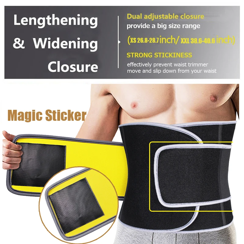 NINGMI Men Waist Trainer Slim Body Shaper Modeling Belt Sports Top Waist  Cinchers Neoprene Sauna Strap Corset Slimming Shapewear