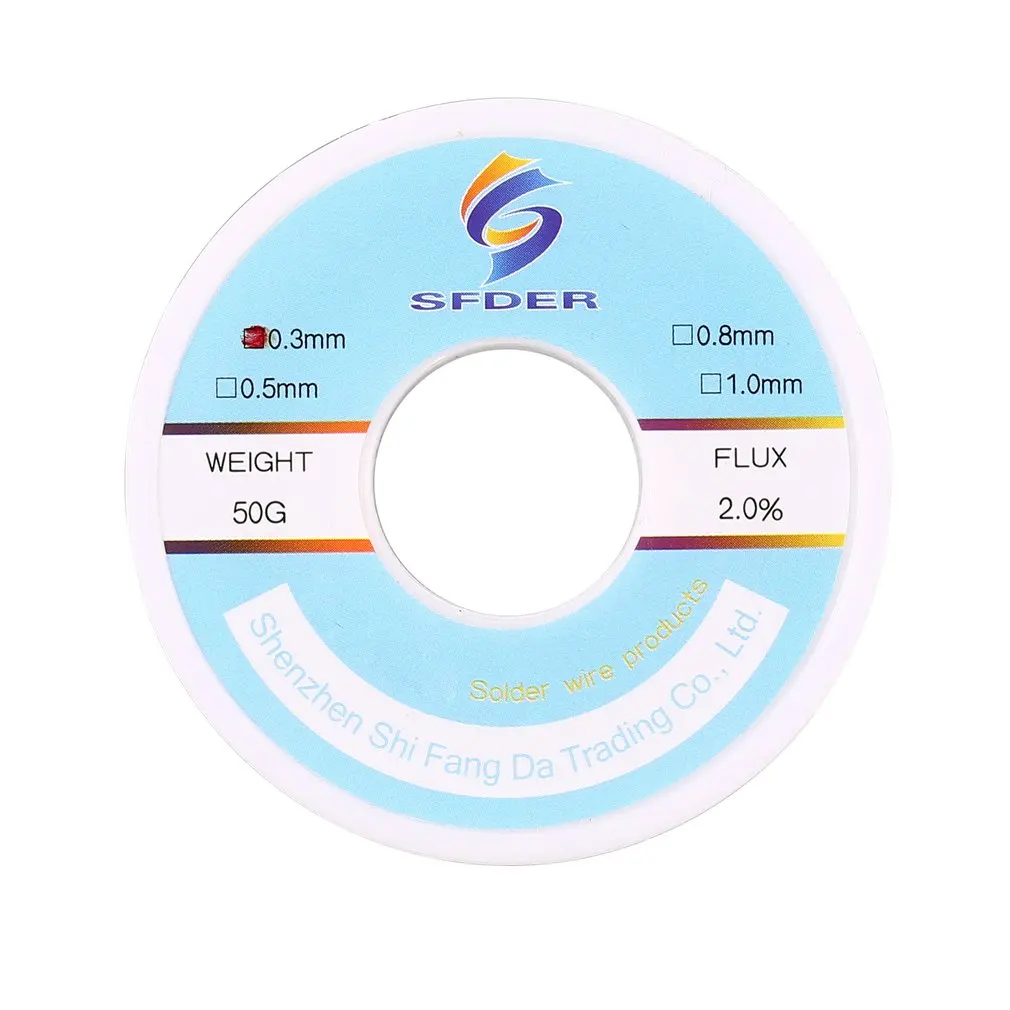 SFD 0.3MM 50g High Purity Low-melting Tin Lead Tin Wire Solder Stick Melt Rosin Core Alloy Solder Soldering Wire Roll