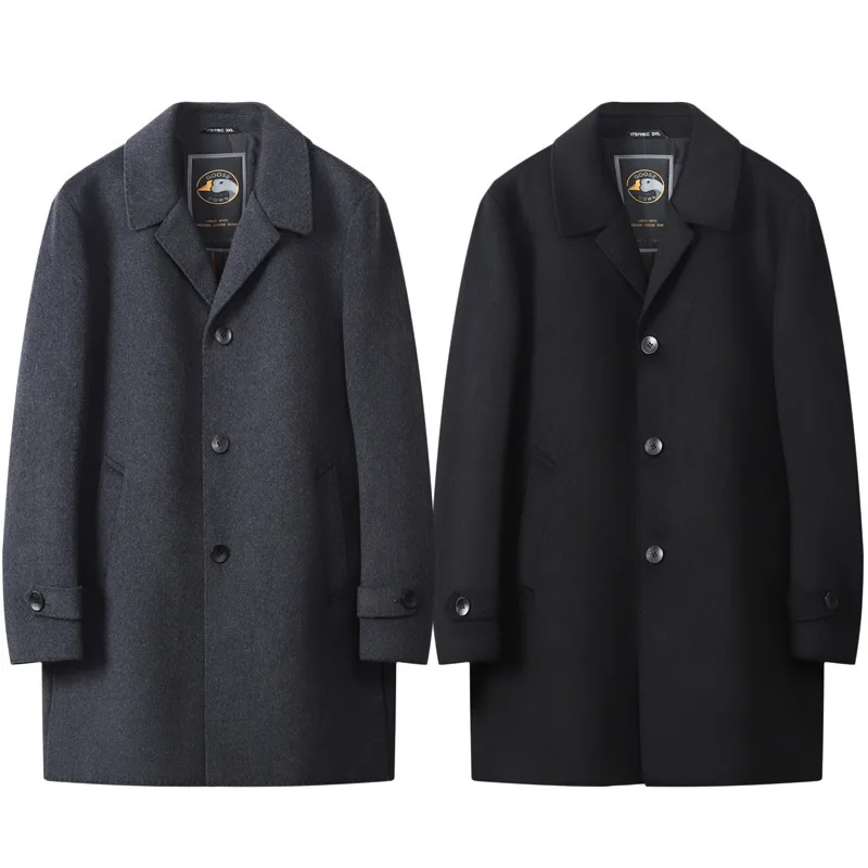 

Fat Man Middle-aged And Elderly Pack Woolen Coat Double-sided What About Men Plus Fat Increase Code Loose Wool Woolen Coat