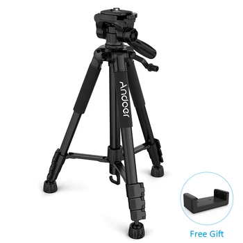 

Andoer TTT-663N Travel Tripod Professional Camera Tripod for Canon Nikon Sony SLR DSLR Digital Camera Tripod Phone Clamp PK Q111