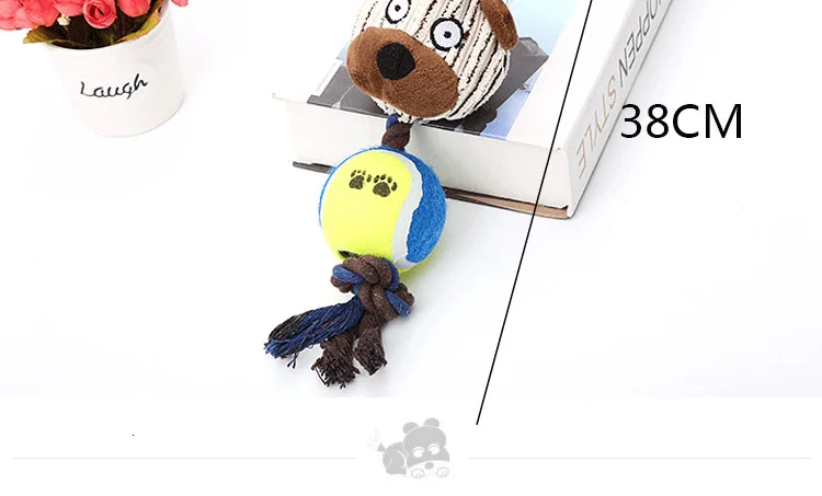 Pet dog toy corduroy tennis cotton rope dog molars sound toy dog toy