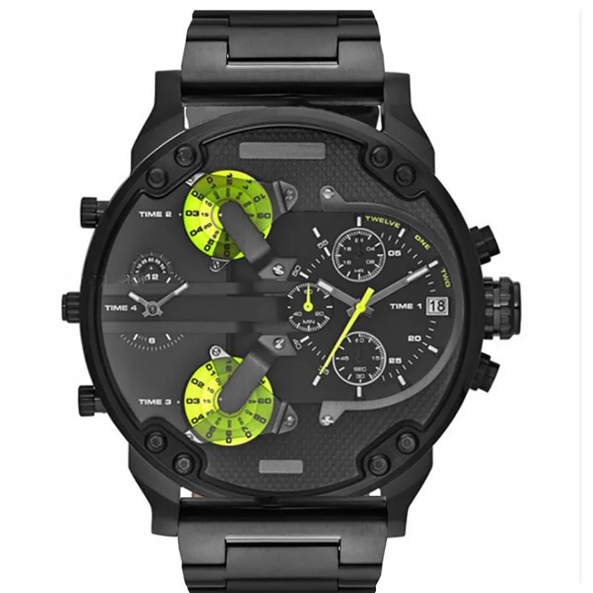 Модные мужские кварцевые часы с хронографом, мужские спортивные часы, роскошные полностью стальные водонепроницаемые часы, мужские наручные часы