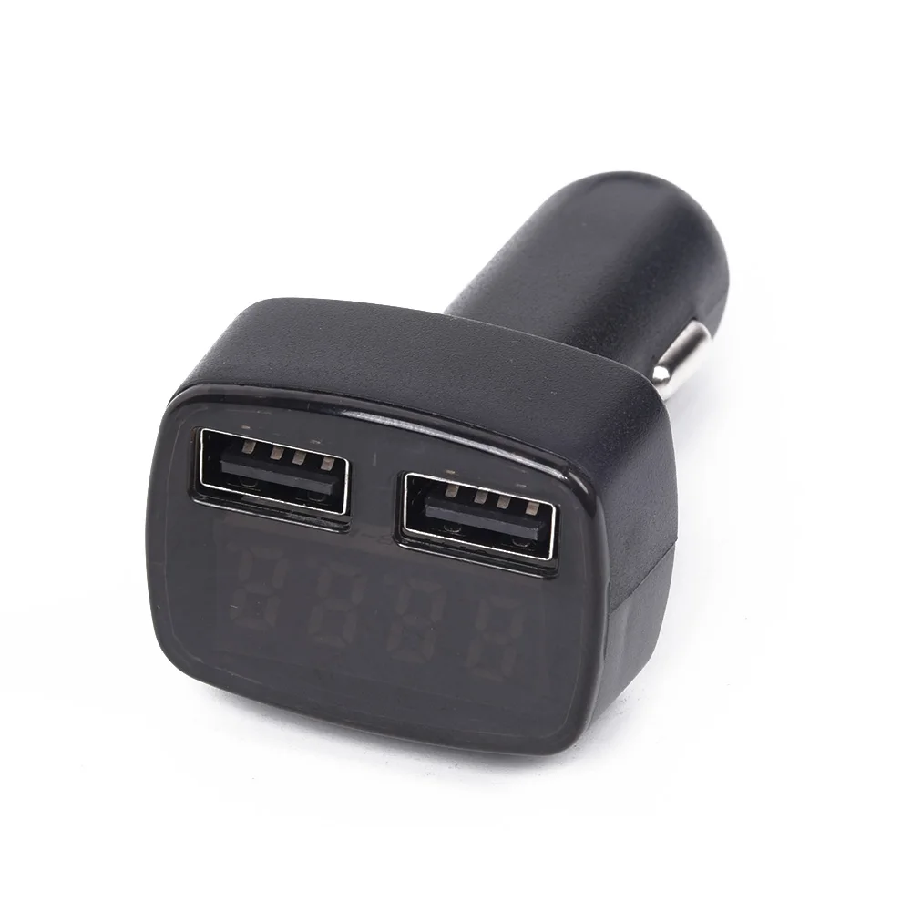 Светодиодный дисплей с двумя портами usb Автомобильное зарядное устройство для сигарет с вольтовым амперметром 12-24 В