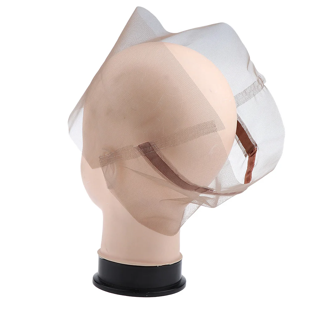 360 Lace Front Wig Caps for Making Lace Wigs with Adjustable Straps Brown Mesh Hair Net for Long Hair Women