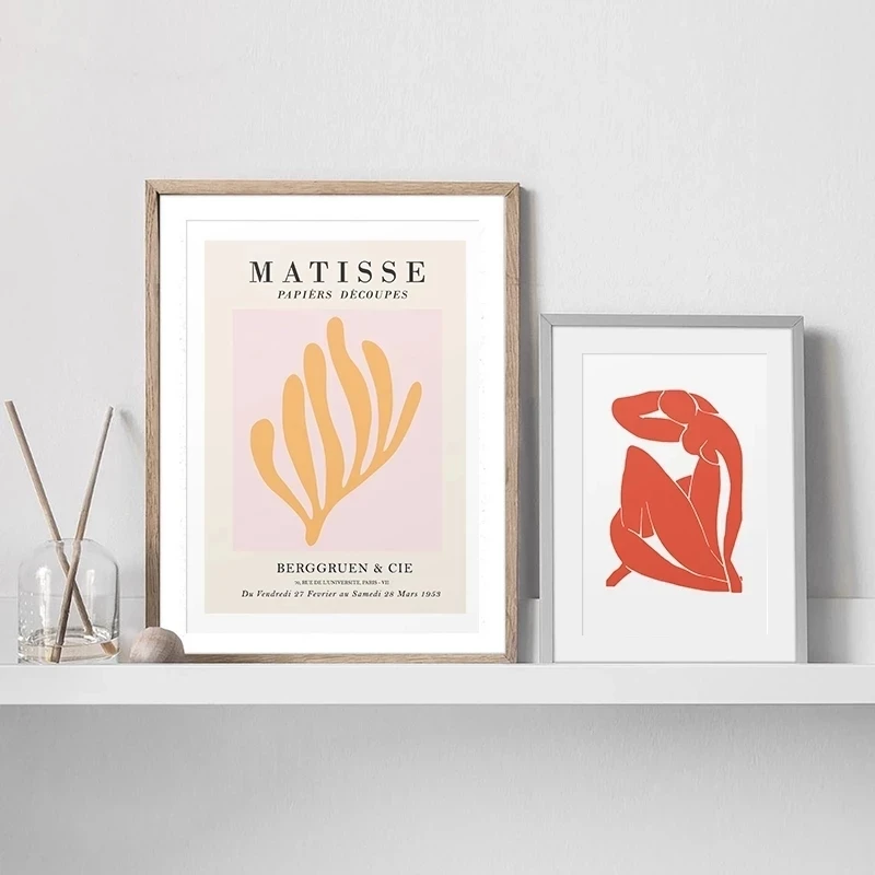 

Abstract Art Female Body Leaf Print Henri Matisse Exhibition Poster Canvas Painting Wall Decor Picture For Living Room No Frame