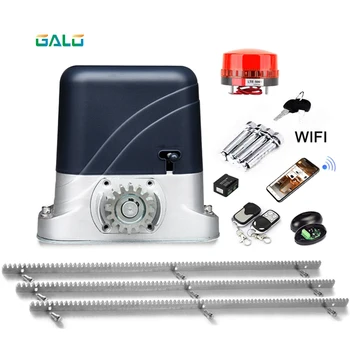 

Wifi control Newest design sliding door gate opener automation with 3meters steel racks for 1400LBS 600kg Fence Driveway Roller
