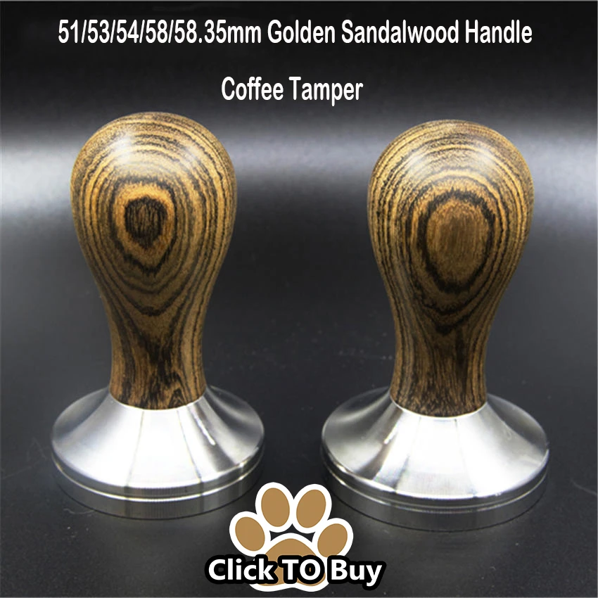 51-53-54-58-58-35mm-Coffee-Tamper-Golden-Sandalwood-Handle-304Stainless-Steel-Coffee-Powder-Hammer