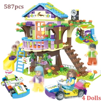 

868pcs Friend Series Girls Friendship House Mystery Camp Tree Stacking Building Blocks Brick Compatible Legoinglys For Kids Toys