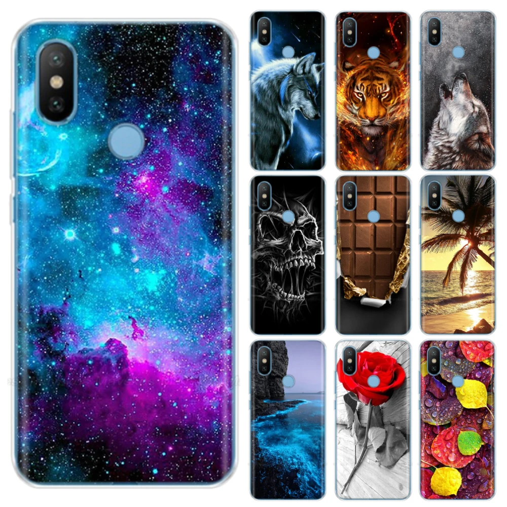 Cubierta de silicona para Xiaomi MI A2 LITE caso protección funda trasera suave Tpu casos de teléfono para Xiomi MI A2 Lite 6X parachoques Coque