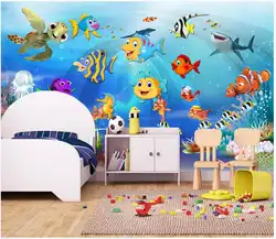 Пользовательские обои для стен 3 d Фреска мультфильм подводный мир Фэнтези Детская комната дети декоративная живопись для комнаты стены