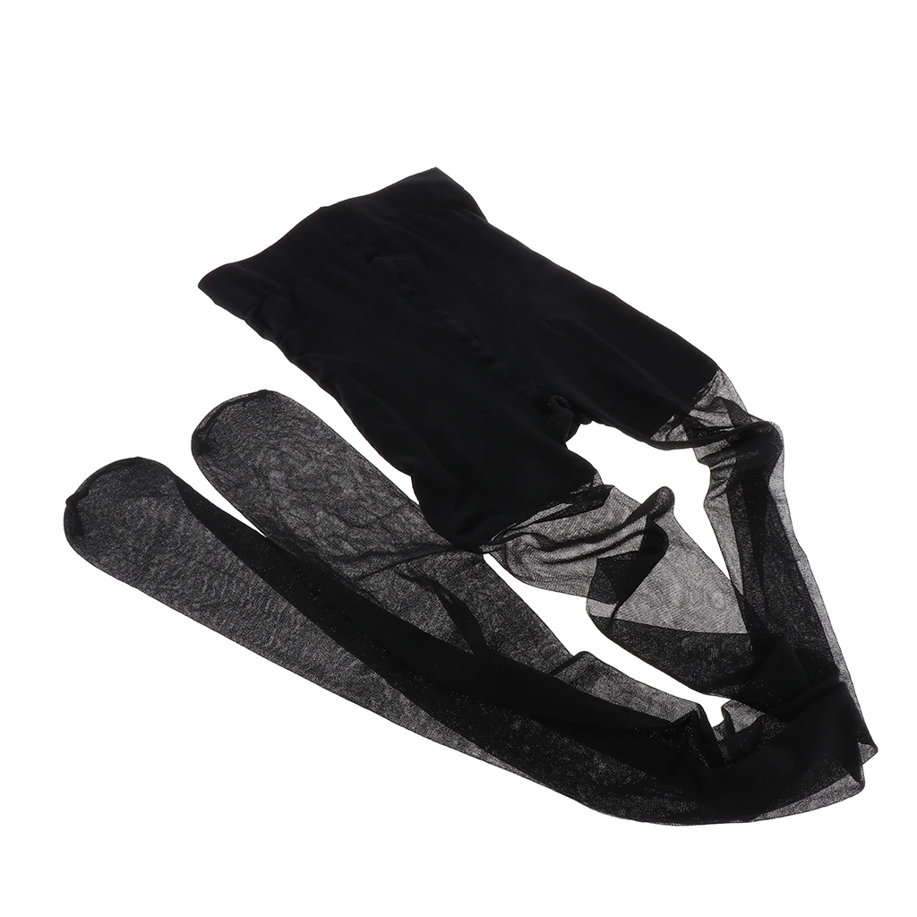 Womens Ultra Thin Pantyhose Leggings 20D Control Top Stretch Tight Black/Natural