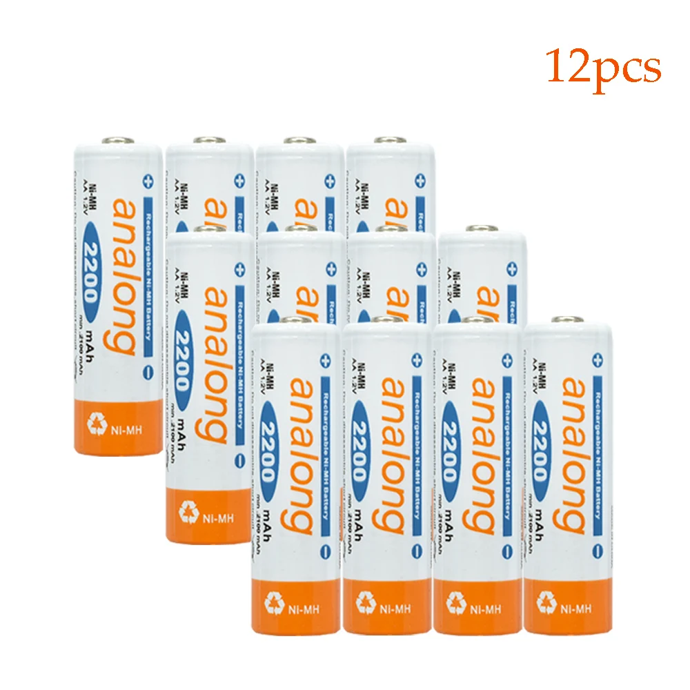 12 шт/3 карты aa Аккумуляторная батарея 2200mah 1,2 v nimh батарея analong aa 2a батарея для камеры - Цвет: 12pcs aa battery