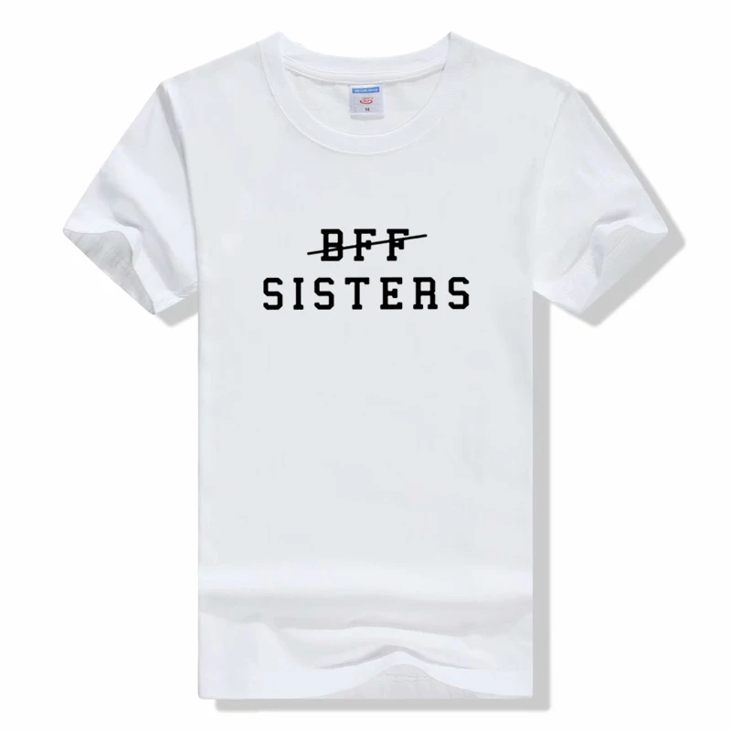 BFF SISTERS/повседневные футболки одноцветные с надписью Best Friends подходящая футболка