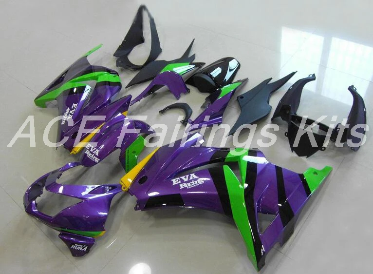 Комплект обтекателей ABS для Kawasaki Ninja 250 EX250 ZXR250 2008- 08 09 10 11 12 13 14 Обтекатели(литье под давлением) фиолетовый зеленый