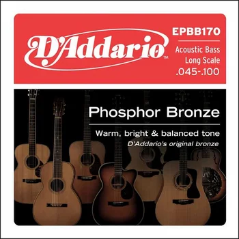 

Epbb170 phosphor bronze strings for acoustic bass guitar, f/BR, long SC, 45-100, D'Addario