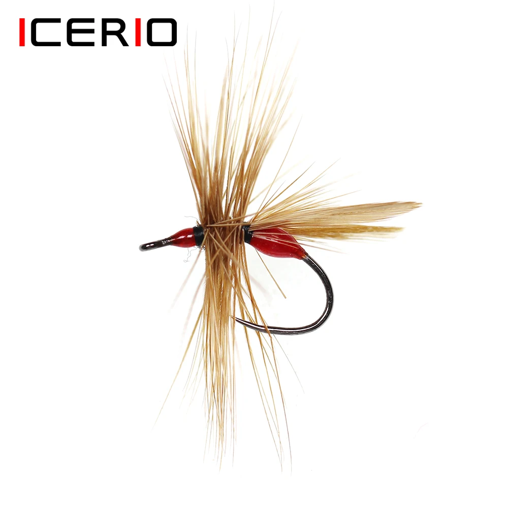 ICERIO 6PCS Red Rusty Ant Fly Dry Flies Barbless Hook Trout Fishing Fly