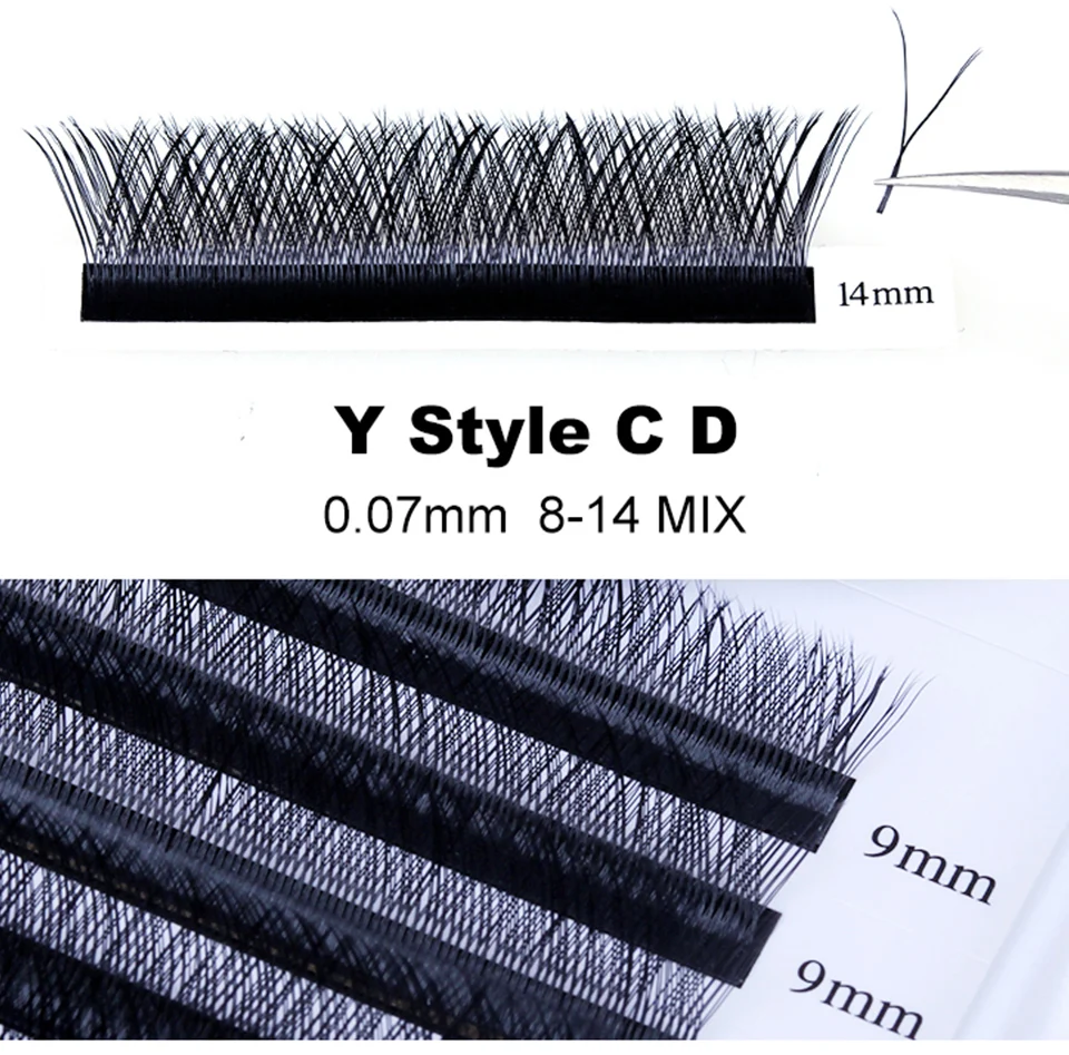 Объемные Накладные ресницы CD Curl 0,07 мм 8-14 мм YY индивидуальные матовые накладные ресницы из искусственной норки(YY-C-13MM