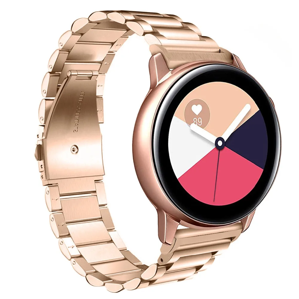 20 мм ремешок для samsung Galaxy Watch активный ремешок аксессуары для samsung Galaxy 42 мм браслет из нержавеющей стали