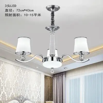 European Luxury LED Chandelier Lighting Crystal Living Room Bedroom New Hanging Lamp Modern Simple Glass Restaurant Lumiinaires - Цвет абажура: 3 Heads - Silver