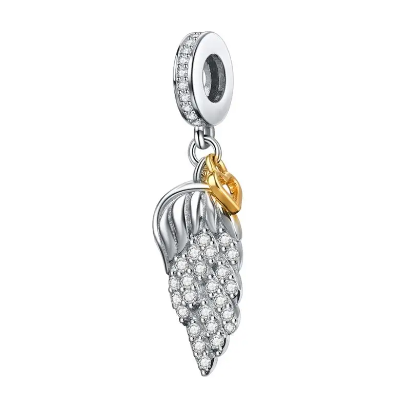 heart wings charm DALARAN 925 пробы серебро CZ прозрачные губы Любовь Подвеска с поцелуем Шарм для женщин модные подвески для изготовления украшений Braclelet& ожерелье - Цвет камня: heart wings charm