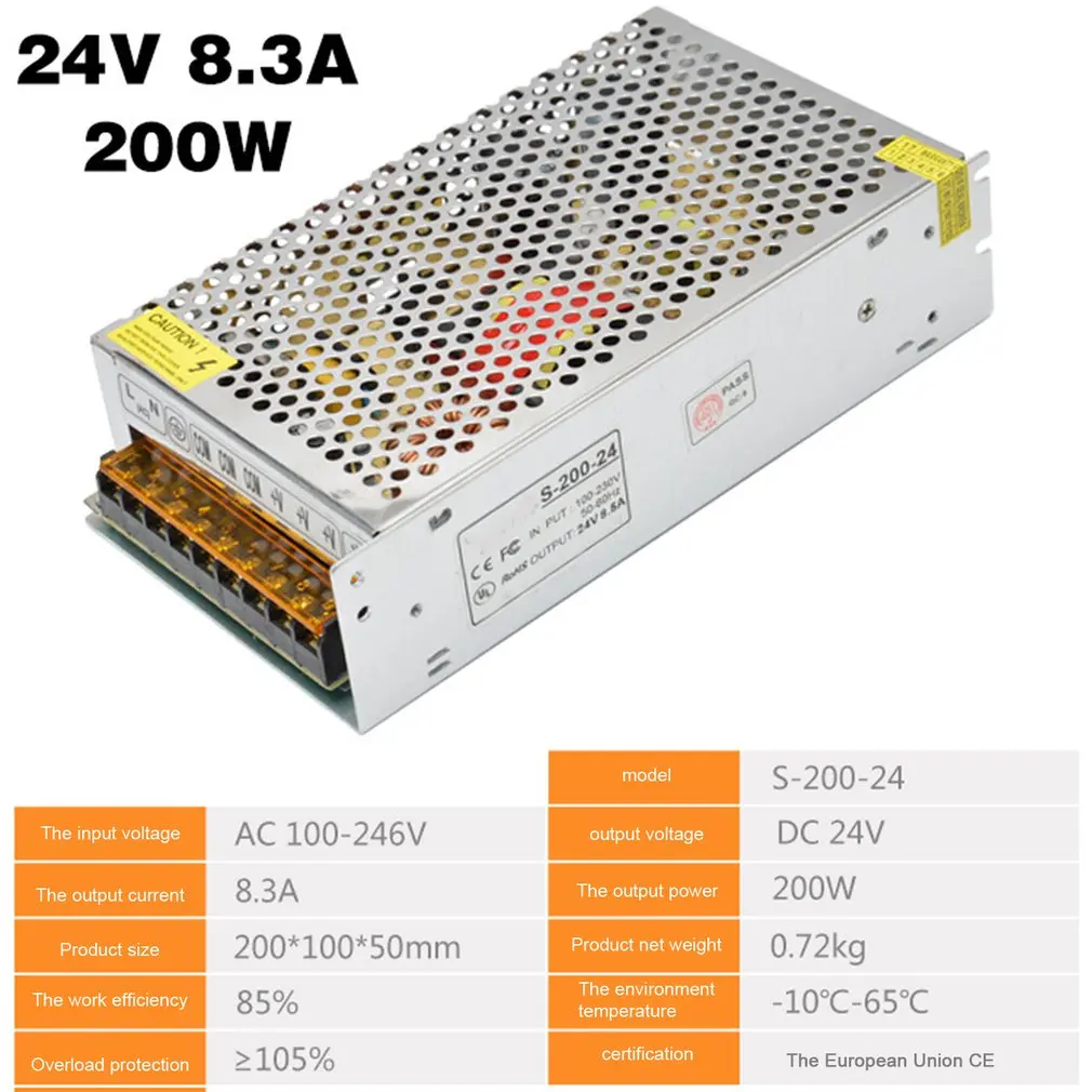 Переключение Питание DC24V 1A 2A 2.5A 3A 4.5A 5A 6.5A 8.3A 10A 12.5A 15A 16.5A AC 220V постоянного тока до DC24V AC-DC 24V 24V Светодиодные ленты